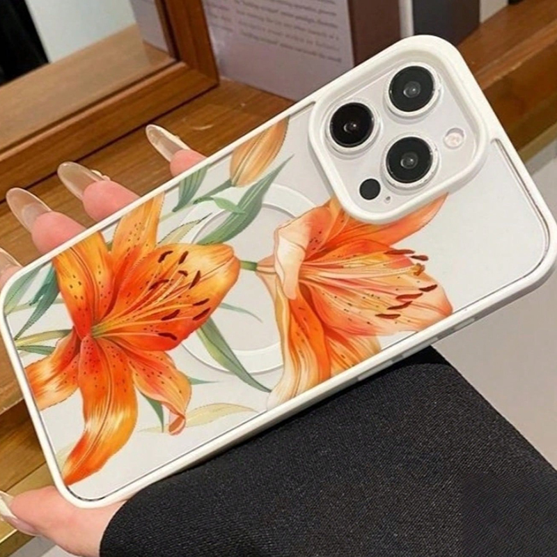 Orange Lily-Patterned Magnetic - огляд і ціна Magsafe Wireless Charger