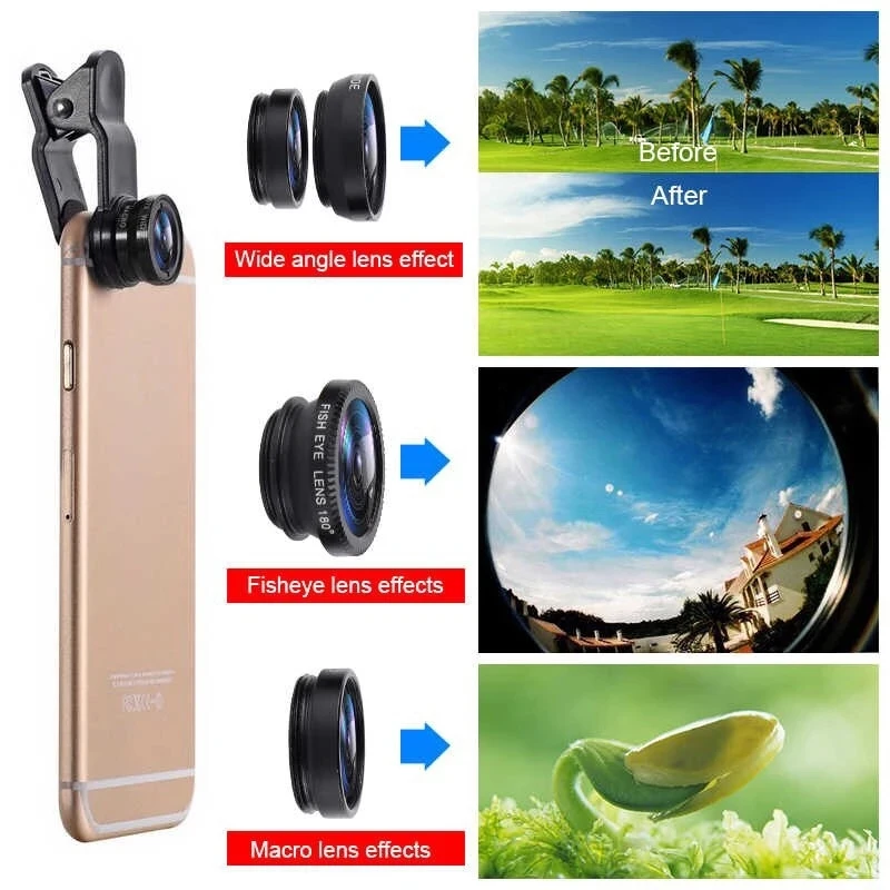 3in1 Fisheye Wide Angle Micro  - огляд і ціна Lens Camera Clip