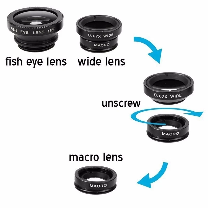 3in1 Fisheye Wide Angle Micro  - огляд і ціна Lens Camera Clip